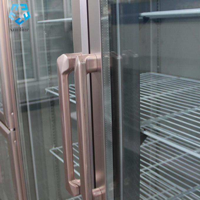 Congélateur en verre commercial 6 de cargueur d'acier inoxydable de porte de grande capacité de porte à deux battants