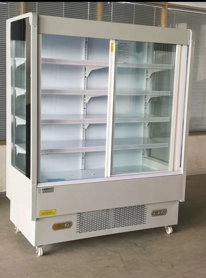 Affichage végétal de conservation de magasin de magasin de fruit de supermarché commercial avec l'armoire 0 de rideau en porte