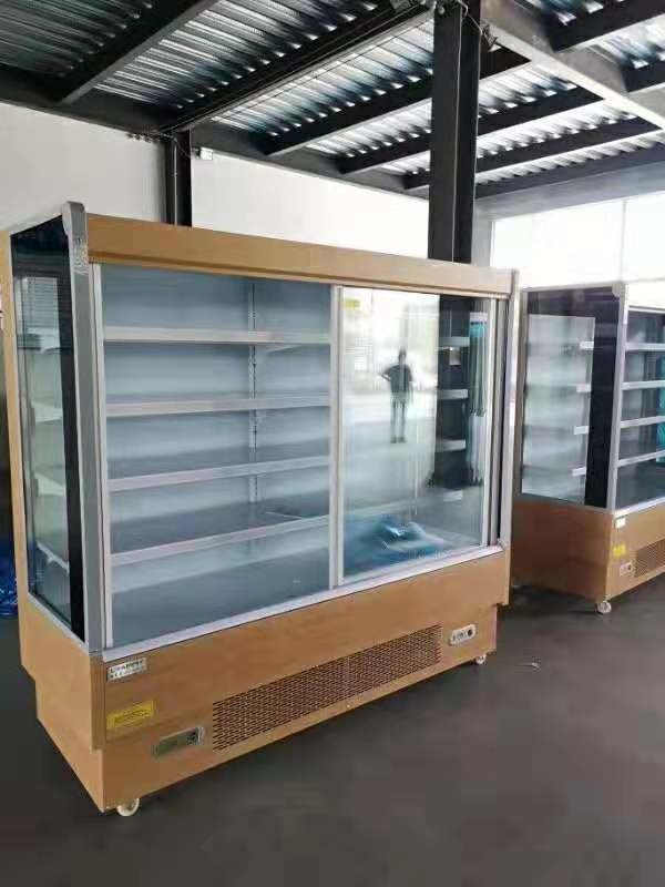 Affichage végétal de conservation de magasin de magasin de fruit de supermarché commercial avec l'armoire 1 de rideau en porte