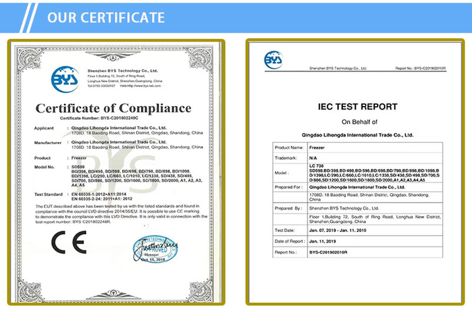 Congélateur en verre commercial 15 de cargueur d'acier inoxydable de porte de grande capacité de porte à deux battants