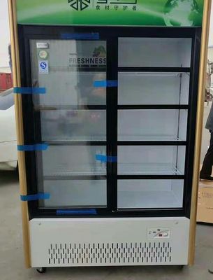 Commercial Double Glass Door Display Freezer Sliding Beverage