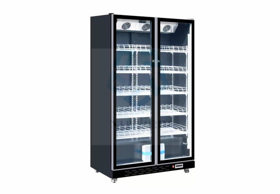 Double Door Commercial Bar Freezer Glass Door Air Cooling