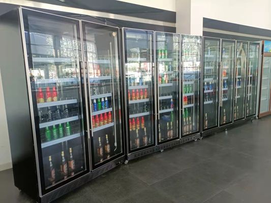 Three Door 1800L Beer Upright Glass Door Freezer Beverage