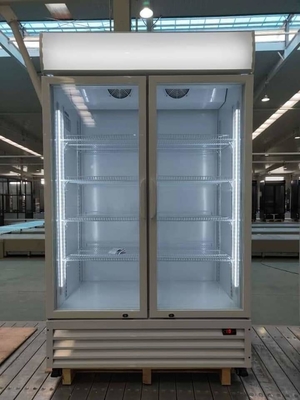 Vertical 2 Door Commercial Display Fridge Restaurant 1260L