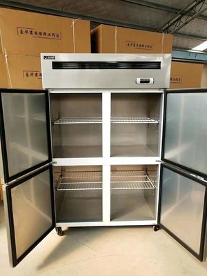Four Doors Stainless Steel Double Temperature Large Capacity Refrigerator Freezer Commercial
