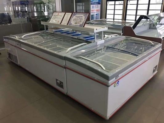 Splice type commercial large capacity frozen fresh meat, food storage frozen freezer island cabinet
