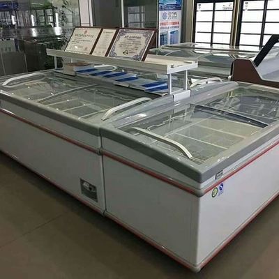 Splice type commercial large capacity frozen fresh meat, food storage frozen freezer island cabinet