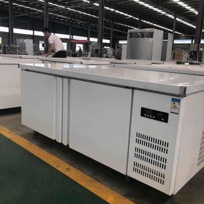 Commercial Refrigerator Workbench In The Back Kitchen Of Hotel Restaurant