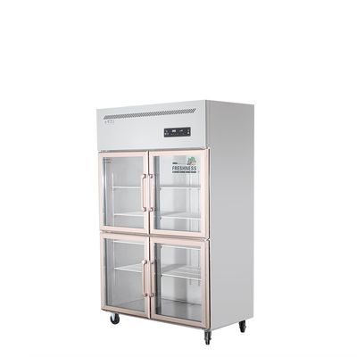Commercial Glass Door Stainless Steel Freezer Large Capacity