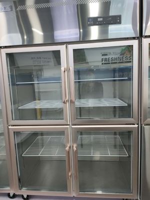 Commercial Glass Door Stainless Steel Freezer Large Capacity