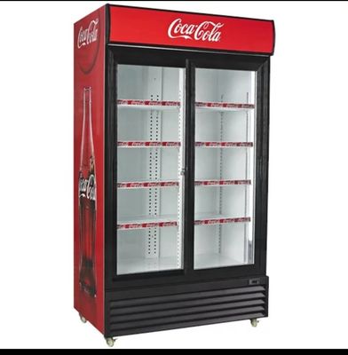 Commercial Two Glass Door Freezer Fridge Adjustable