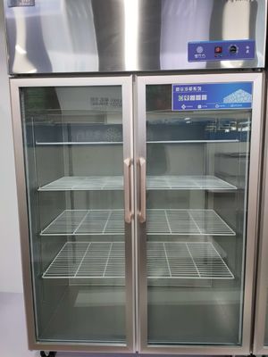 Fresh Food Meat Ice Cream Double Glass Door Refrigerated Freezer