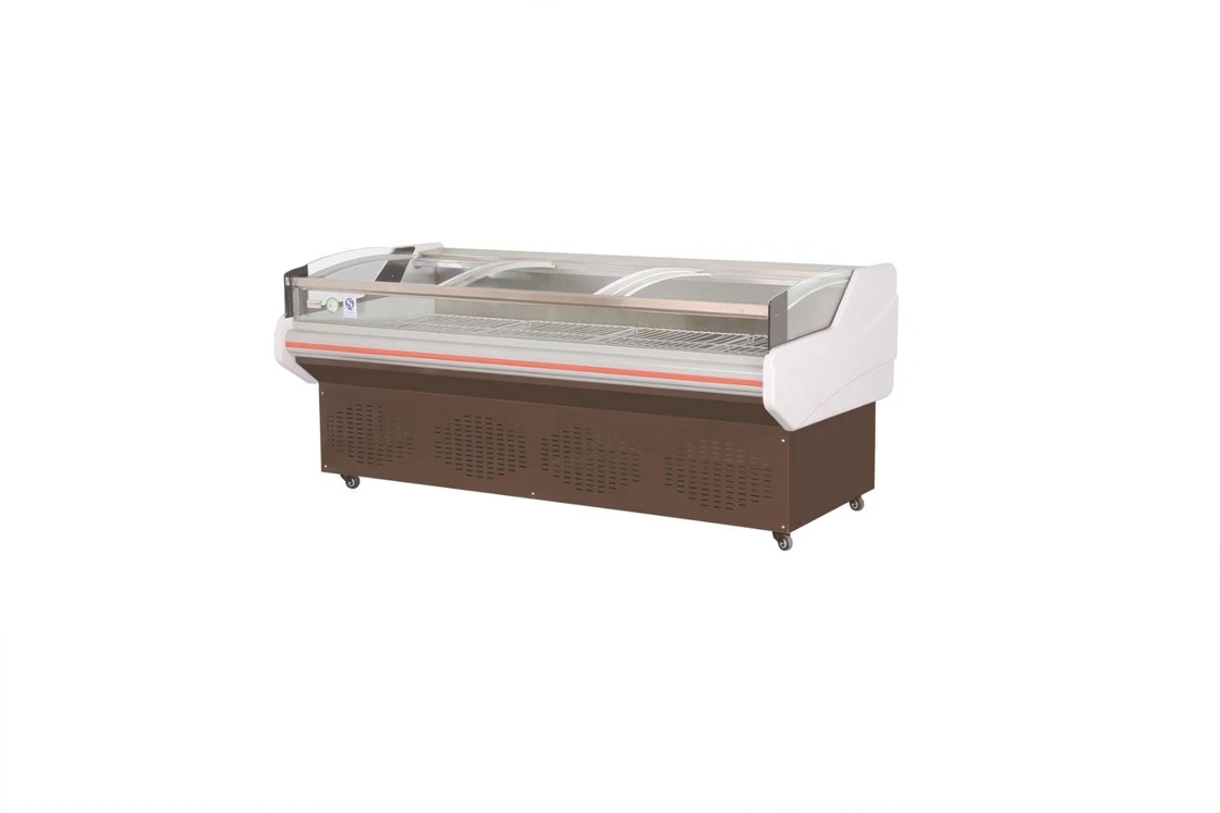 R134a R600a Ice Cream Showcase Freezer Direct Cooling System