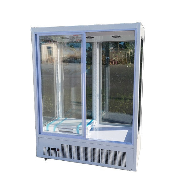 Upright Supermarket Floral Display Cooler Sliding Door