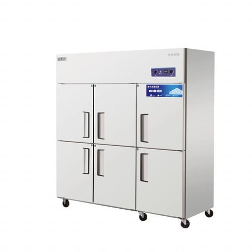 Stainless steel six door meat ice cream fresh-keeping freezer