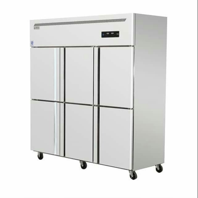 Stainless steel six door double temperature freezer  large capacity