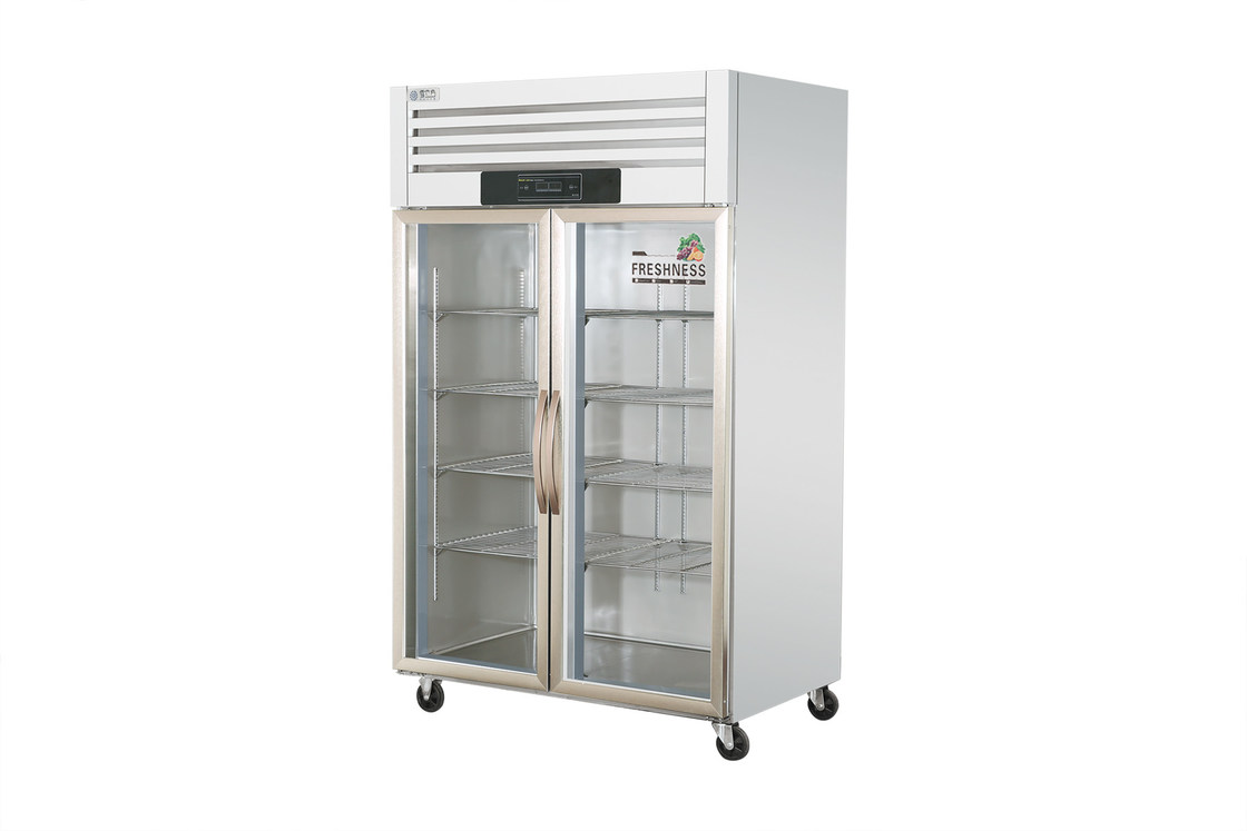 Fresh Food Meat Ice Cream Double Glass Door Refrigerated Freezer
